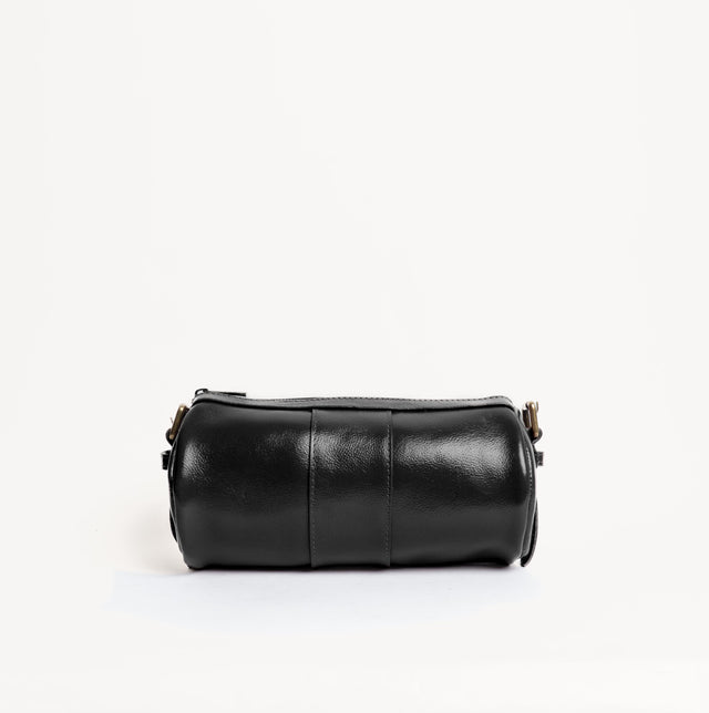 Zeroassoluto-Borsa cilindro a tracolla genuine leather - nero