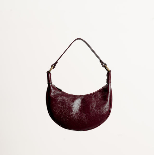 Zeroassoluto-Borsa mezzaluna genuine leather high quality - Bordeaux