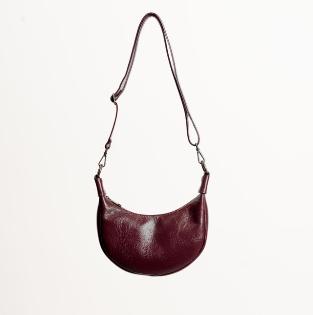Zeroassoluto-Borsa mezzaluna genuine leather high quality - Bordeaux