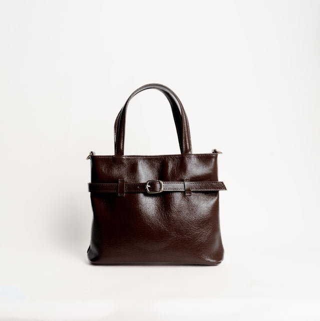 Zeroassoluto-Borsa a mano con fibbia genuine leather high quality VINTAGE LOOK - moro