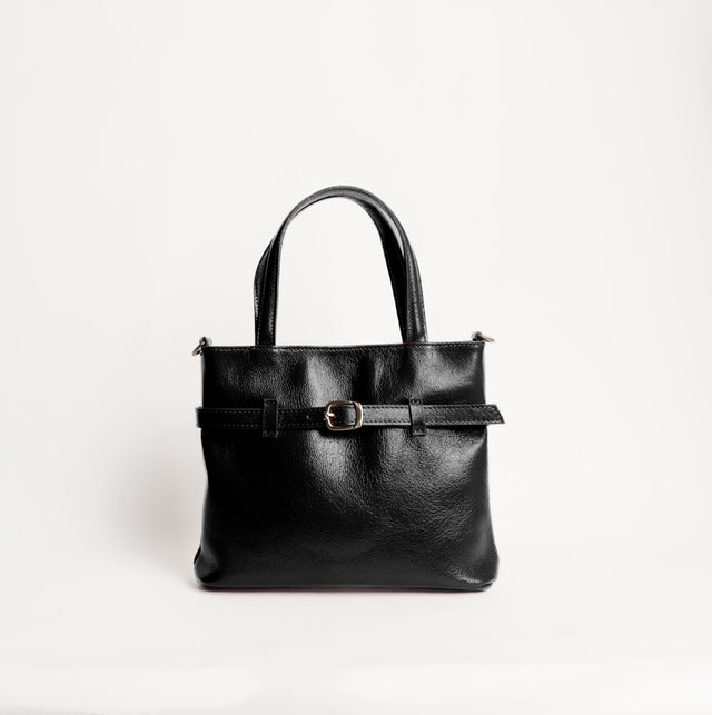 Zeroassoluto-Borsa a mano con fibbia genuine leather high quality VINTAGE LOOK - nero