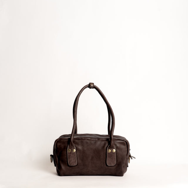 Zeroassoluto-Borsa bauletto genuine leather high quality - moro