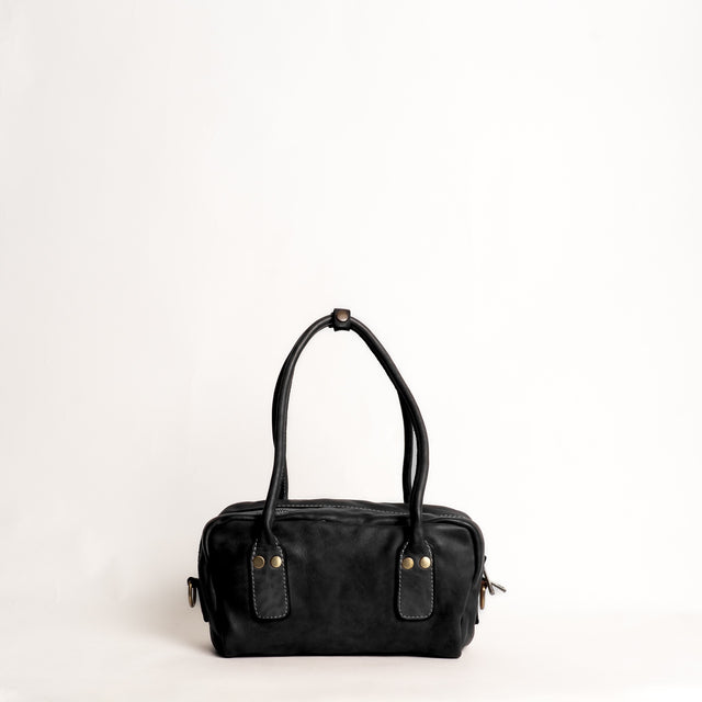 Zeroassoluto-Borsa bauletto genuine leather high quality - nero