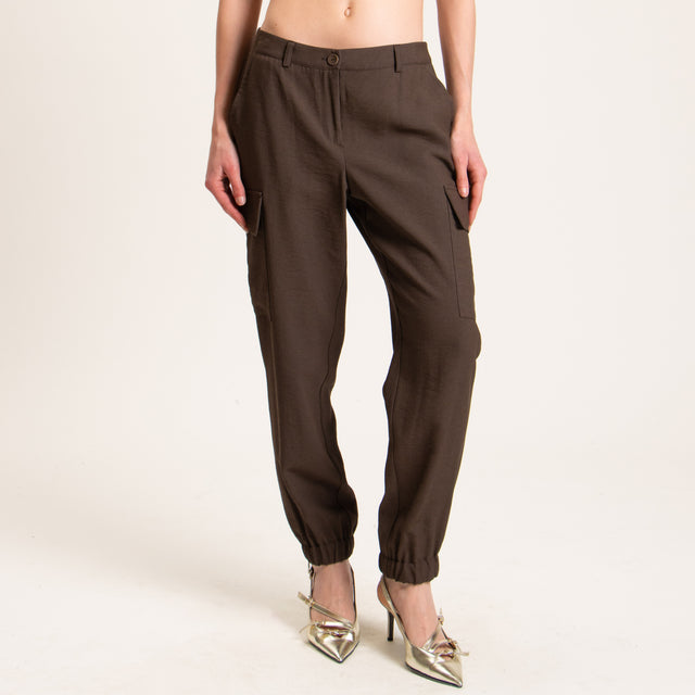Zeroassoluto-Pantalone BEAUTY cargo - cioccolato