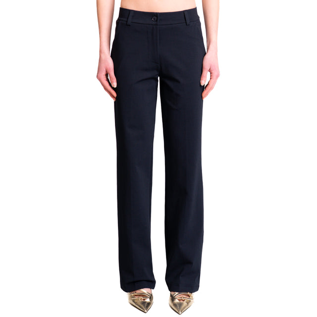 Pantalón recto de punto milano Zeroassoluto-BELLE - azul