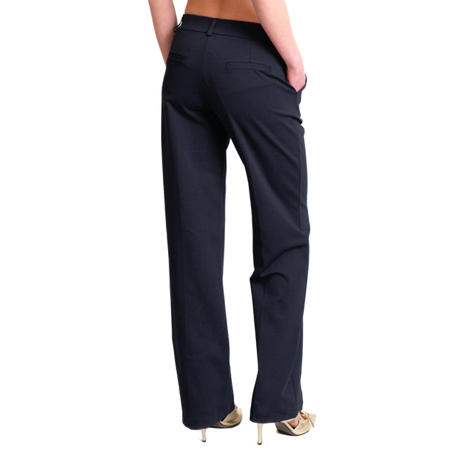 Pantalón recto de punto milano Zeroassoluto-BELLE - azul