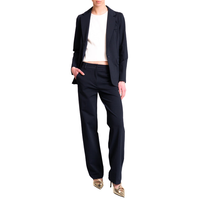 Pantalón recto de punto milano Zeroassoluto-BELLE - azul