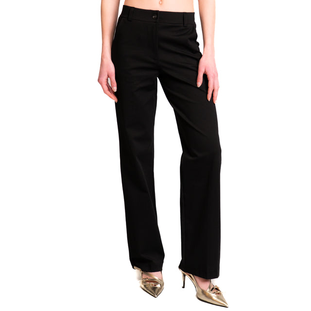 Pantalón recto de punto milano Zeroassoluto-BELLE - negro