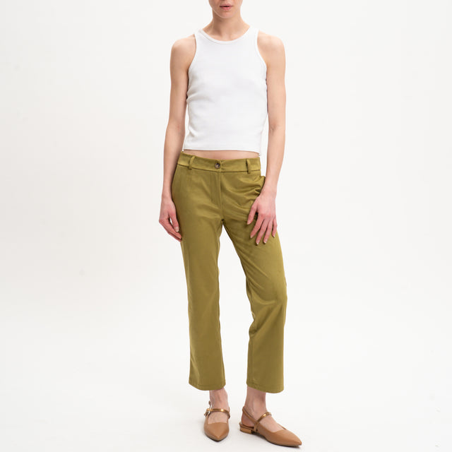 Zeroassoluto-Pantalone BENNY effetto suede - olio