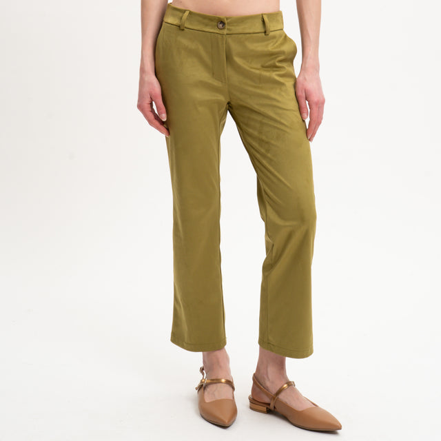 Zeroassoluto-Pantalone BENNY effetto suede - olio