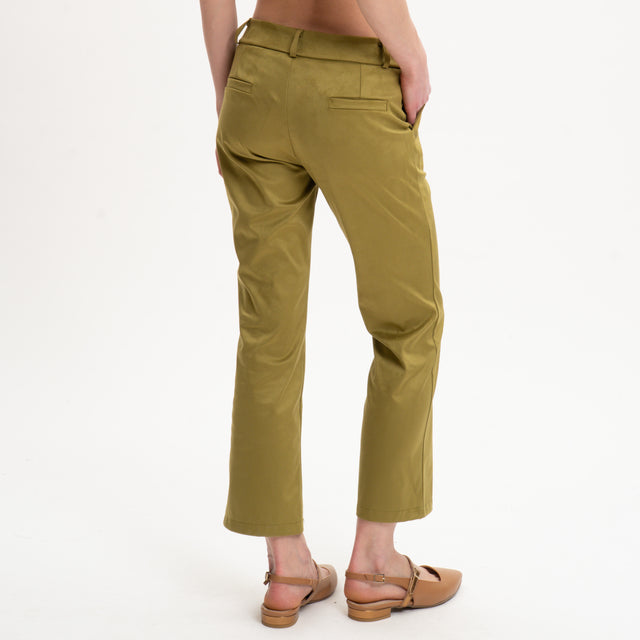 Zeroassoluto-Pantalone BENNY effetto suede - olio