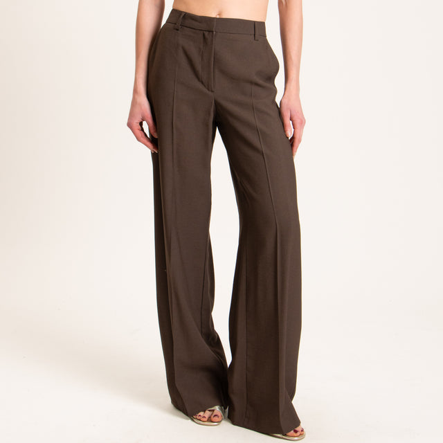 Zeroassoluto-Pantalone BERYL palazzo - cioccolato