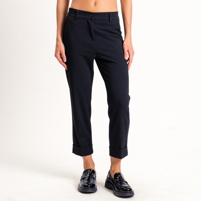 Zeroassoluto-Pantalone BETTY scuba crêpe elasticizzato - nero
