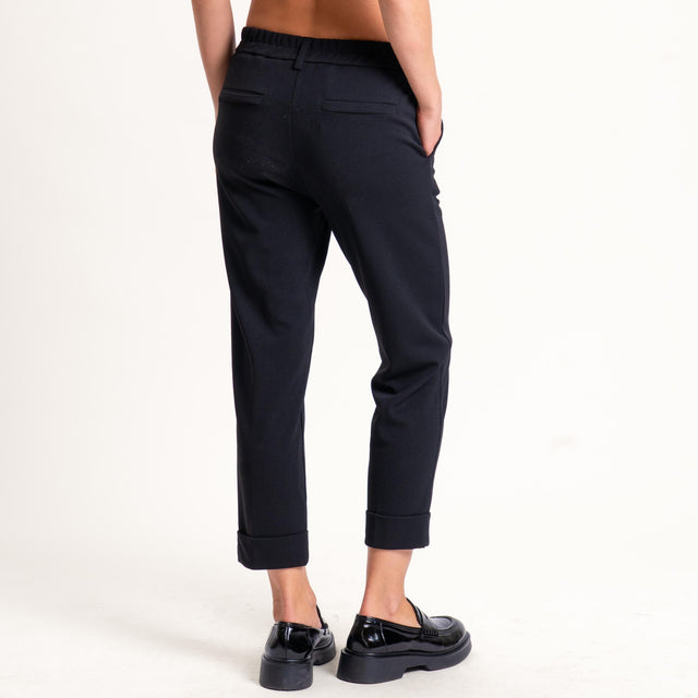 Zeroassoluto-Pantalone BETTY scuba crêpe elasticizzato - nero
