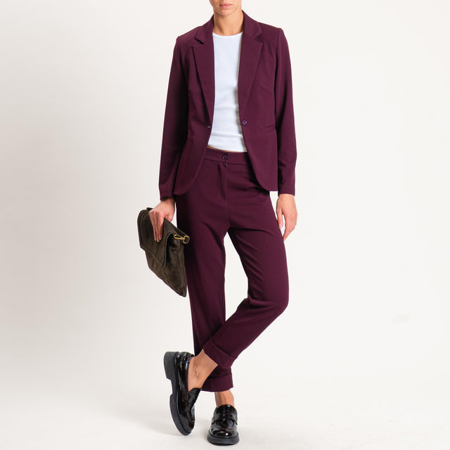 Zeroassoluto-Pantalone BETTY scuba crêpe elasticizzato - vino
