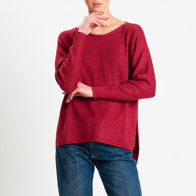 Zeroassoluto-Maglia soft hand scollo barca spacchi laterali - india