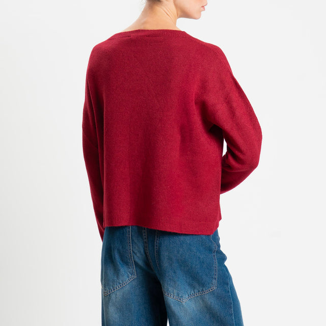 Zeroassoluto-Maglia soft hand girocollo bordi a coste - india