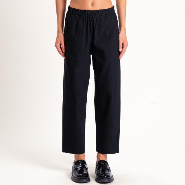 Zeroassoluto-Pantaline BILLY baggy tessuto elastic - nero