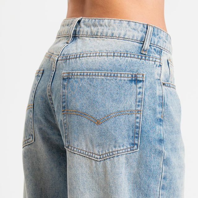 Zeroassoluto- Jeans BOSTON wide leg - denim chiaro