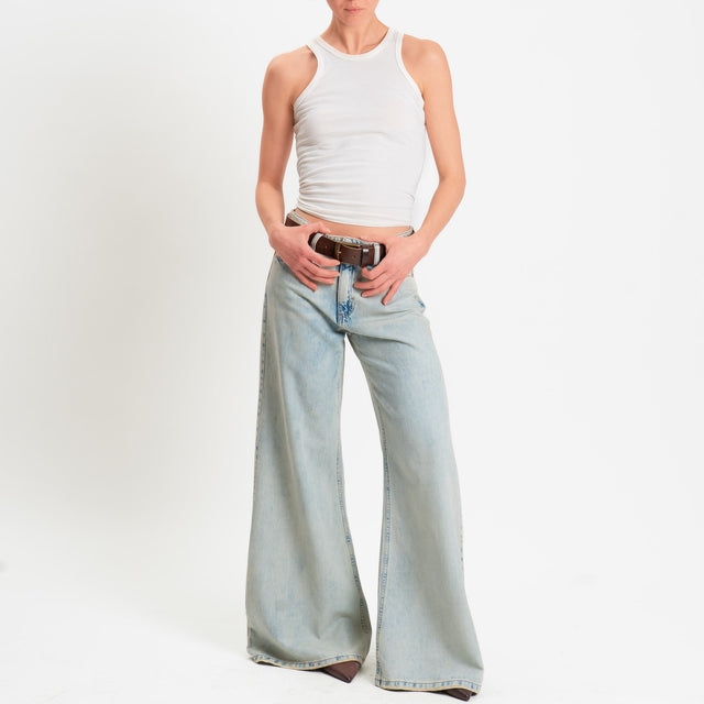 Zeroassoluto-Jeans BRUNA extra wide leg - denim chiaro stone washed
