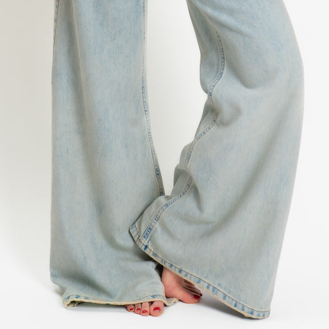 Zeroassoluto-Jeans BRUNA extra wide leg - denim chiaro stone washed