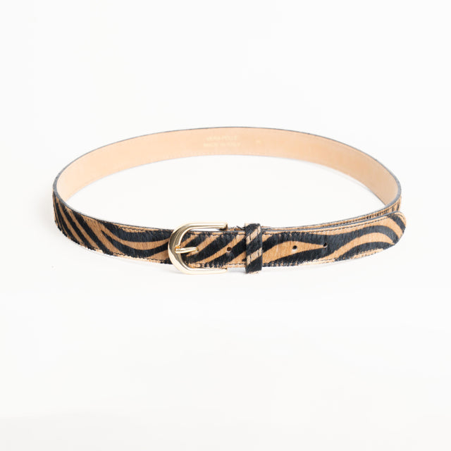 Zeroassoluto-Cintura cavallino zebrato - beige/nero