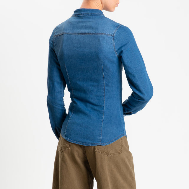 Zeroassoluto-Camicia CAMILLA SUPERSLIM fit tela denim light stretch - denim
