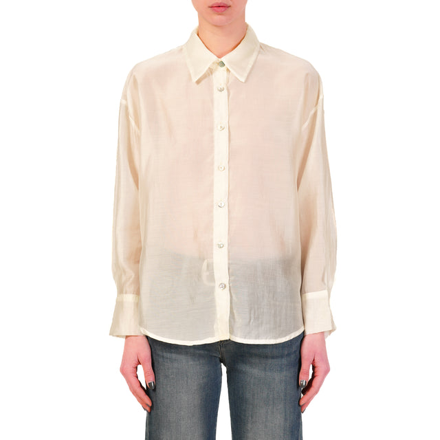 Zeroassoluto-Camicia CAMY in mussola TENCEL FIBRA - burro