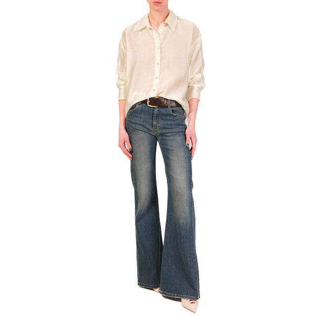 Zeroassoluto-Camicia CAMY in mussola TENCEL FIBRA - burro