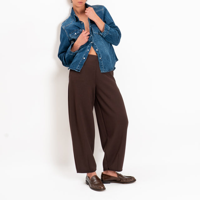 Zeroassoluto-Camicia CARLOTTA slim fit tela denim elasticiz - denim scuro