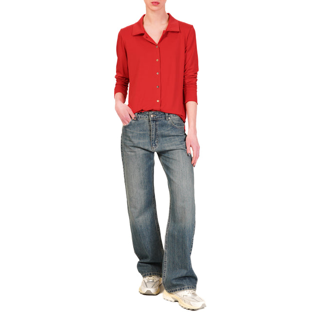 Zeroassoluto-Camicia CARLY in jersey - red