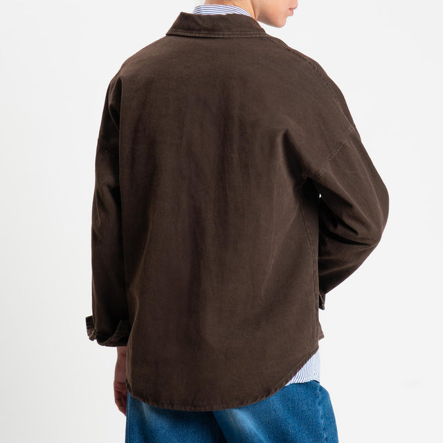 Zeroassoluto- Camicia CASSY in cotone drill - choco