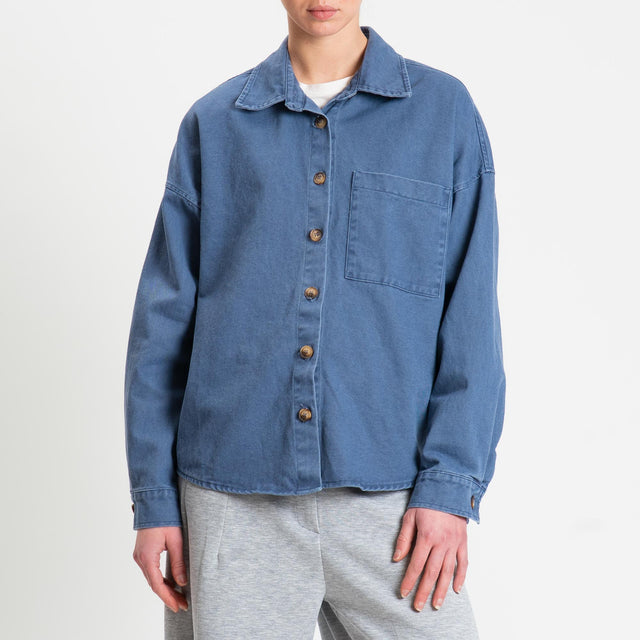 Zeroassoluto- Camicia CASSY in cotone drill - denim