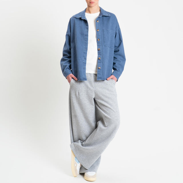 Zeroassoluto- Camicia CASSY in cotone drill - denim