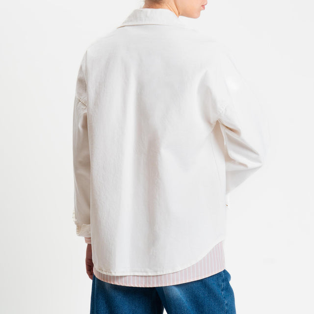 Zeroassoluto- Camicia CASSY in cotone drill - off white
