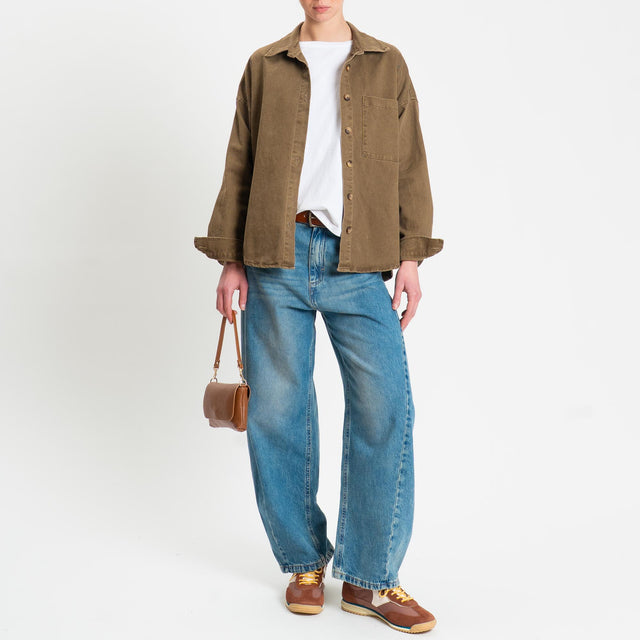 Zeroassoluto- Camicia CASSY in cotone drill - olio