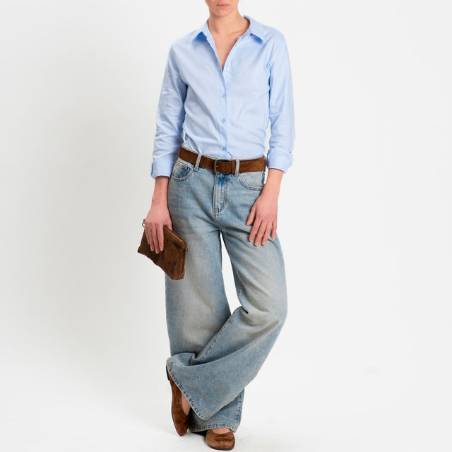 Zeroassoluto-Camicia CATY oxford 100% cotone - celeste