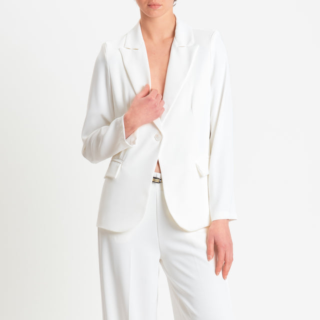 Zeroassoluto-Completo giacca + pantalone tessuto fluido - latte