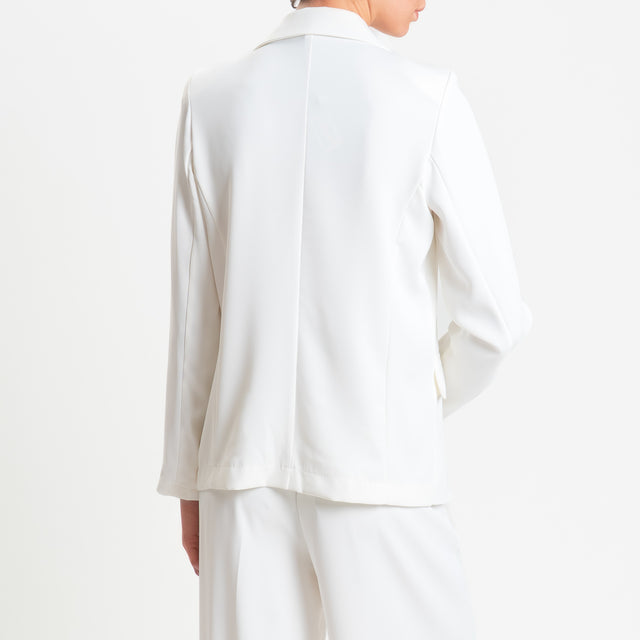 Zeroassoluto-Completo giacca + pantalone tessuto fluido - latte