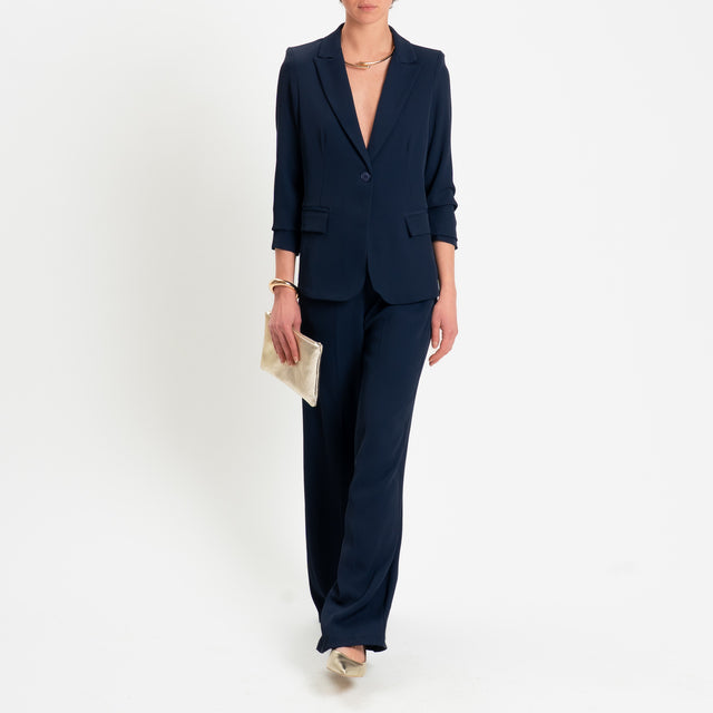 Zeroassoluto-Completo giacca + pantalone tessuto fluido - blu