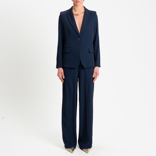 Zeroassoluto-Completo giacca + pantalone tessuto fluido - blu