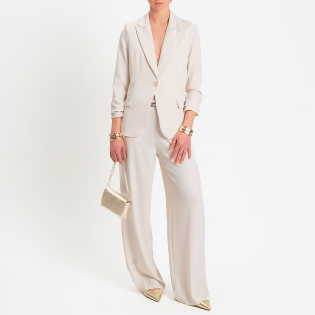 Zeroassoluto-Completo giacca + pantalone tessuto fluido - burro