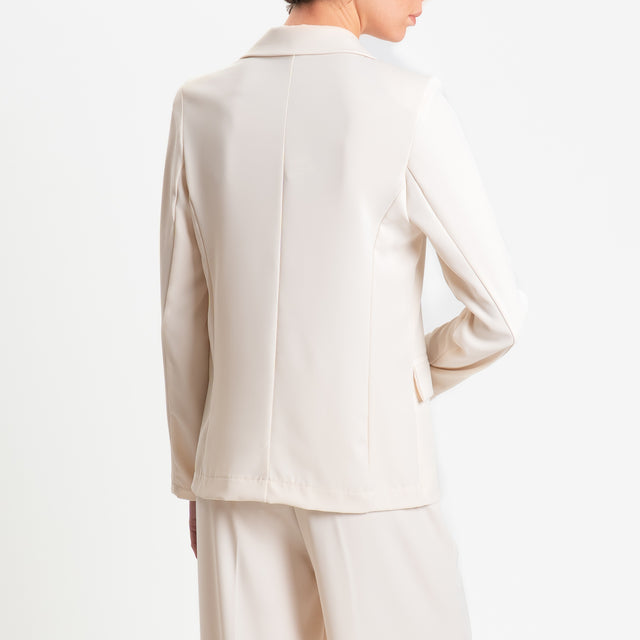 Zeroassoluto-Completo giacca + pantalone tessuto fluido - burro