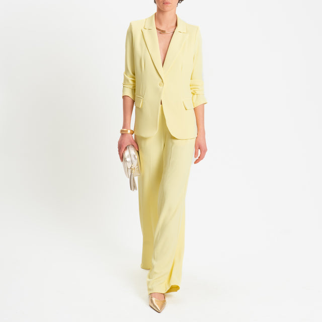 Zeroassoluto-Completo giacca + pantalone tessuto fluido - yellow