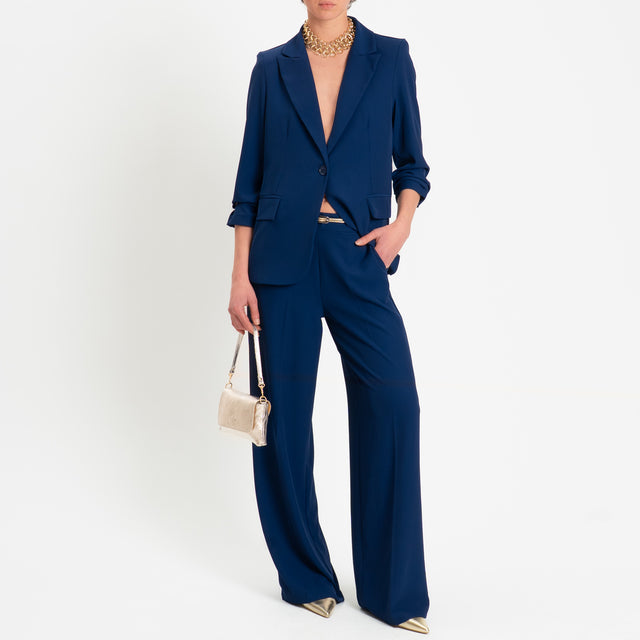 Zeroassoluto-Completo giacca + pantalone tessuto fluido - indaco