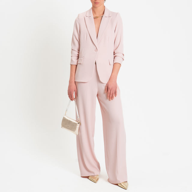 Zeroassoluto-Completo giacca + pantalone tessuto fluido - rose