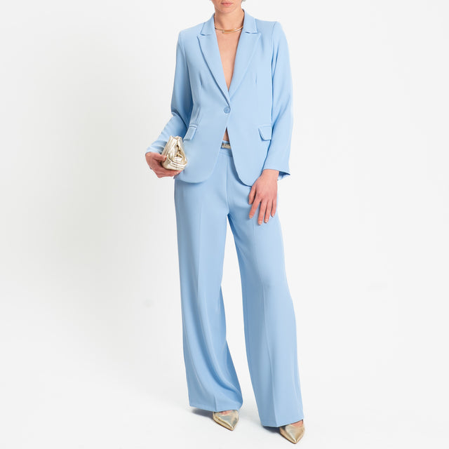 Zeroassoluto-Completo giacca + pantalone tessuto fluido - sky