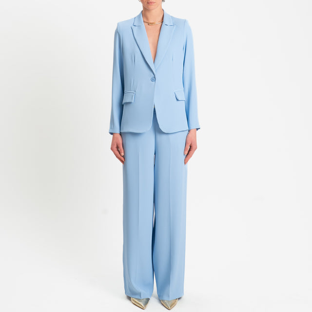 Zeroassoluto-Completo giacca + pantalone tessuto fluido - sky