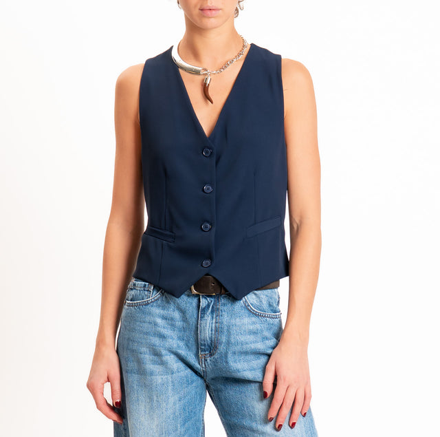Zeroassoluto-Gilet tessuto fluido - blu