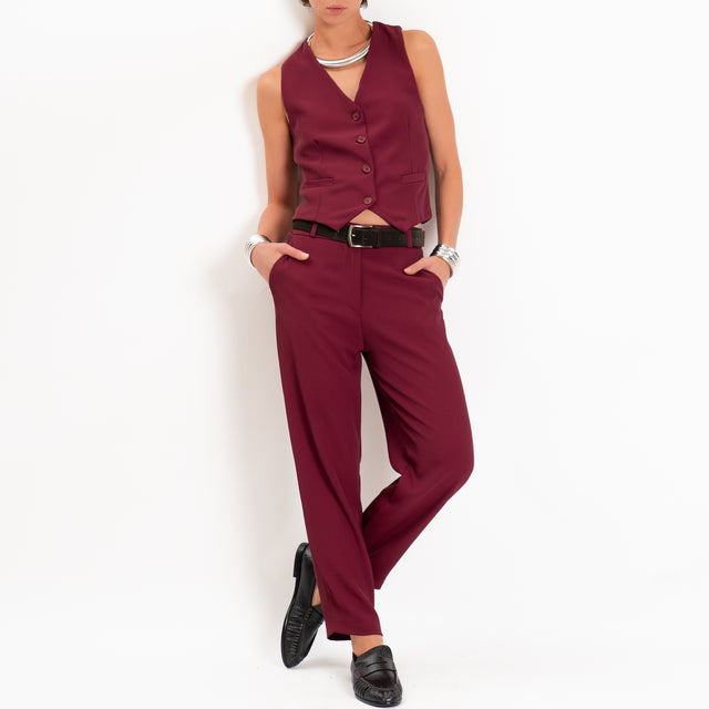 Zeroassoluto-Gilet tessuto fluido - marsala